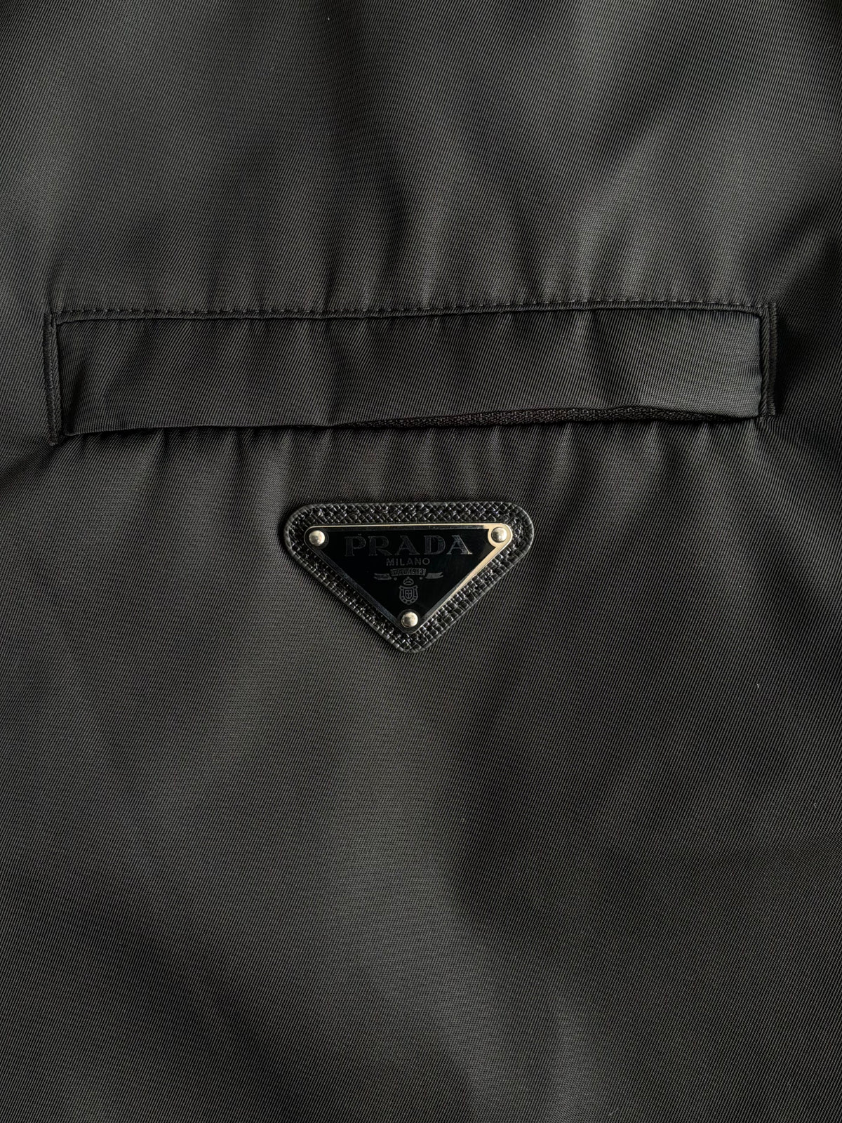 Prada Re-Nylon Chest Emblem Zip Up Jacket