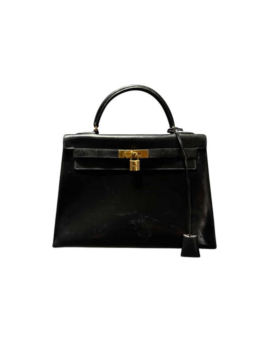 1984 Hermes Kelly Box 32 N Circle Stamp