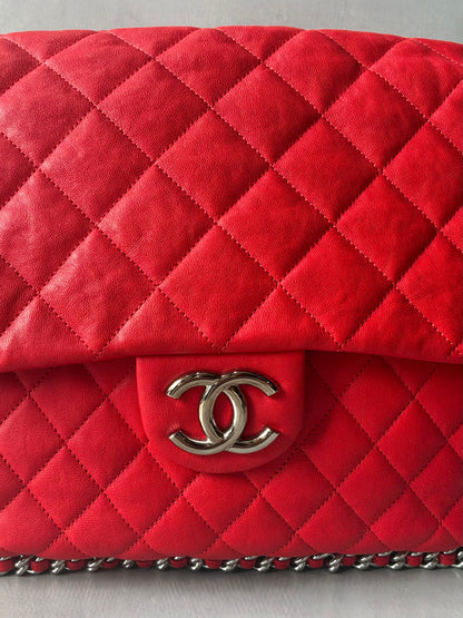 Chanel Chain Around Pink Maxi Flap