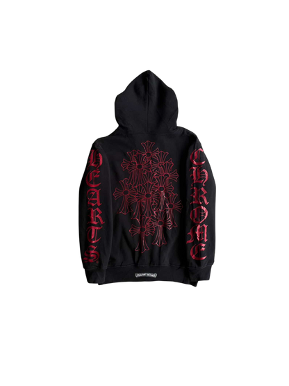 Chrome Hearts Vintage Red Cemetery Thermal Zip Hoodie