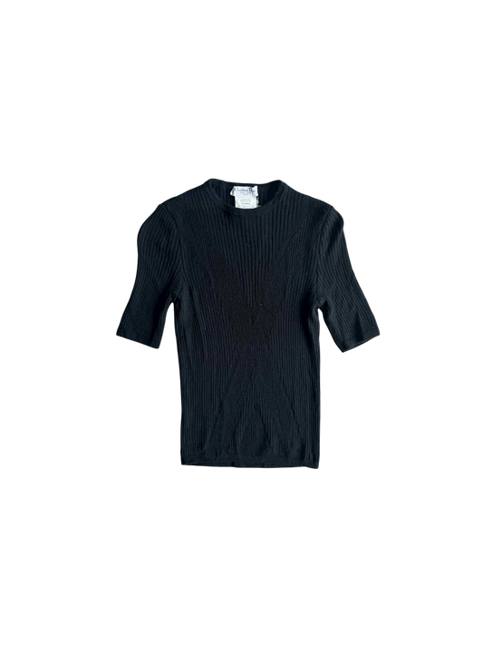 Christian Dior Short Sleeve Navy Blue Sweater