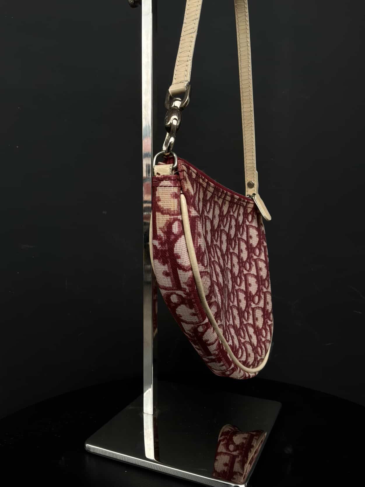 Dior Vintage Oblique Red Saddle Bag