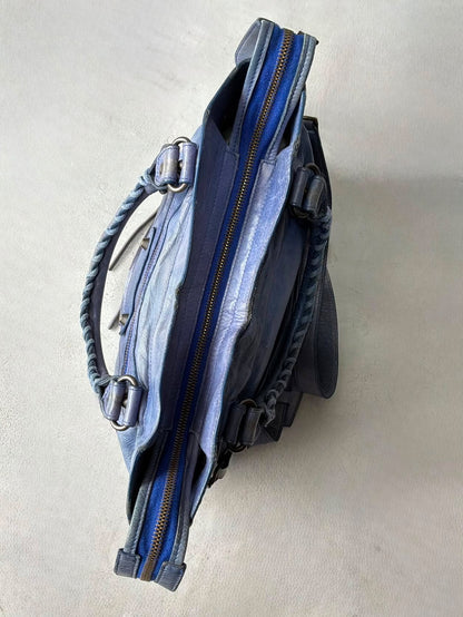 Balenciaga Town Blue Lambskin Bag
