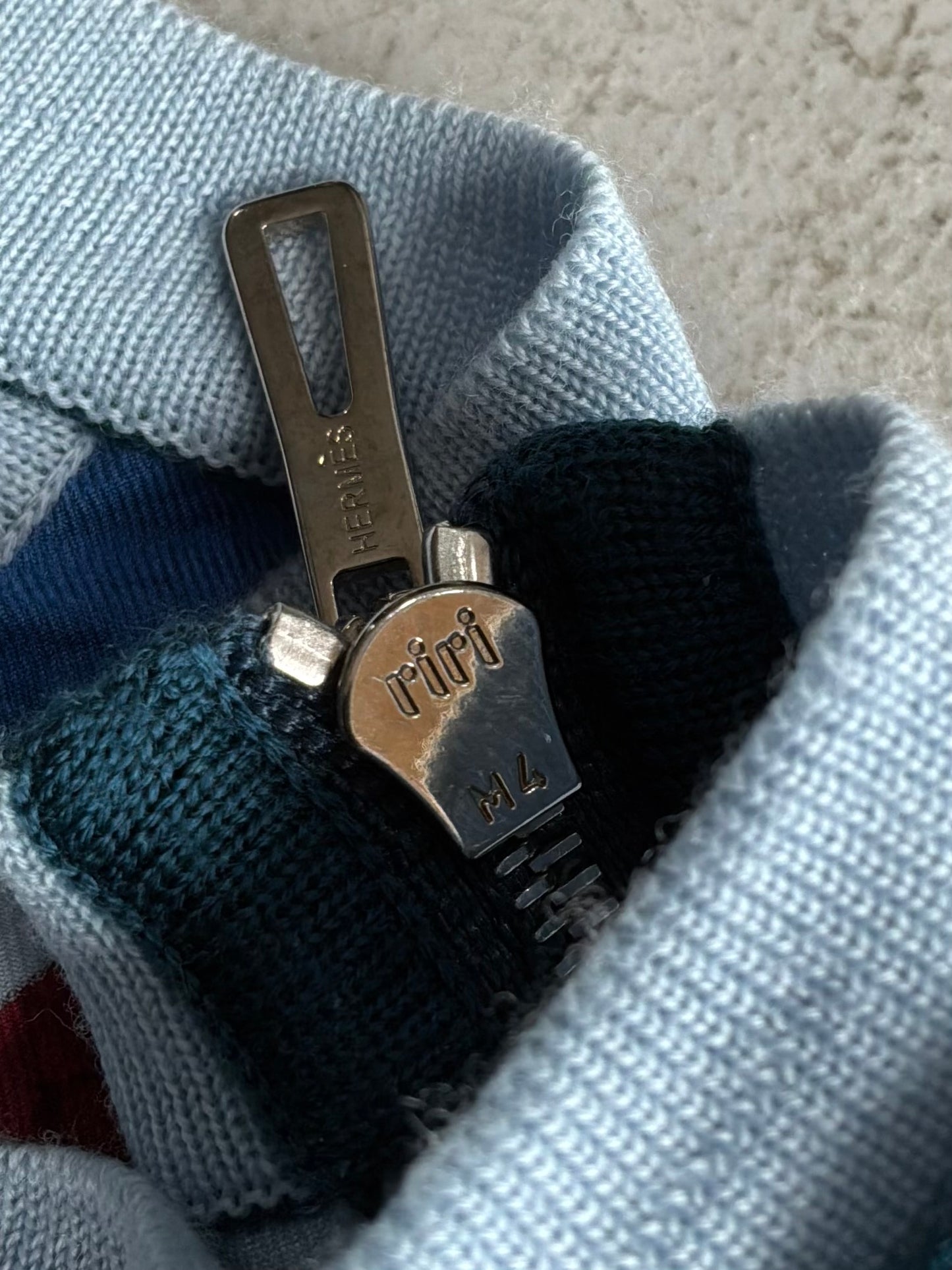 Hermes Margiela Era Shoulder Zip Blue Vest