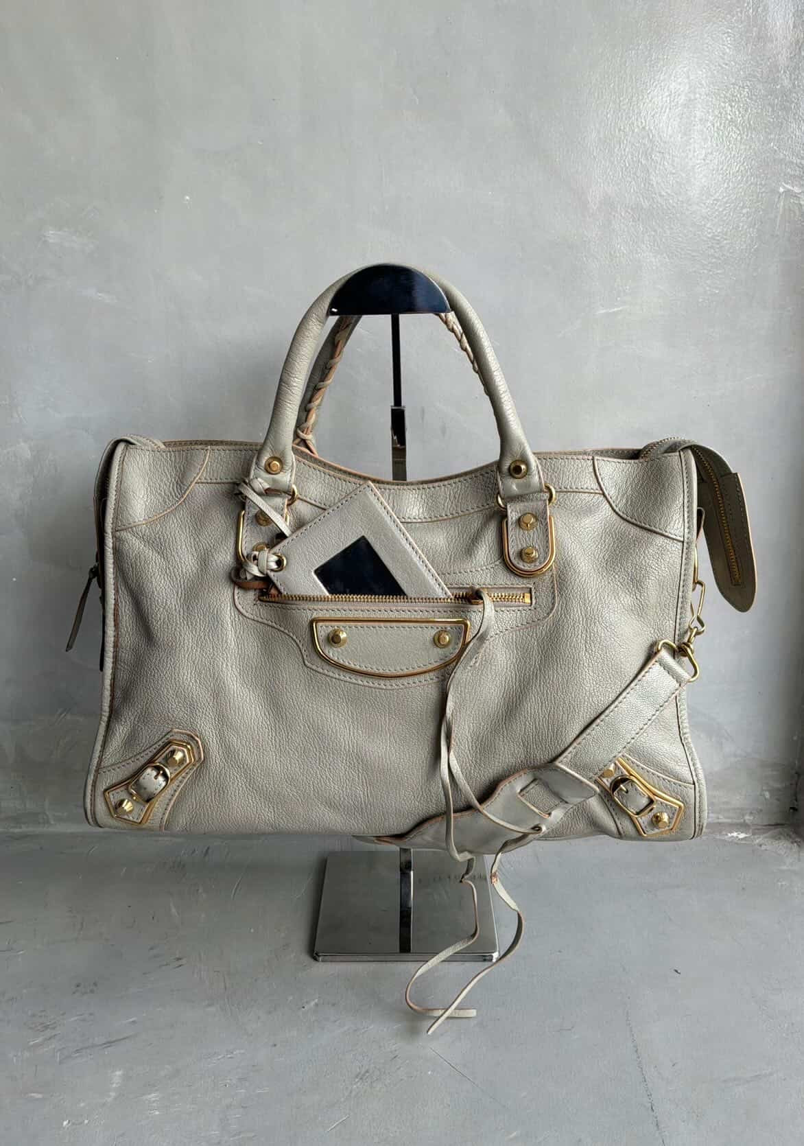 Balenciaga City Metallic Edge Gray in GHW