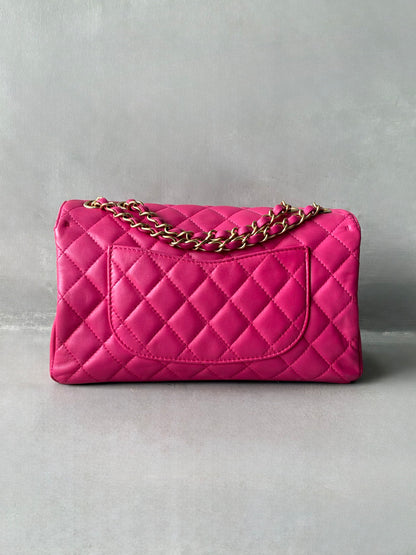 Chanel Classic Single Flap Medium Pink Lambskin Bag