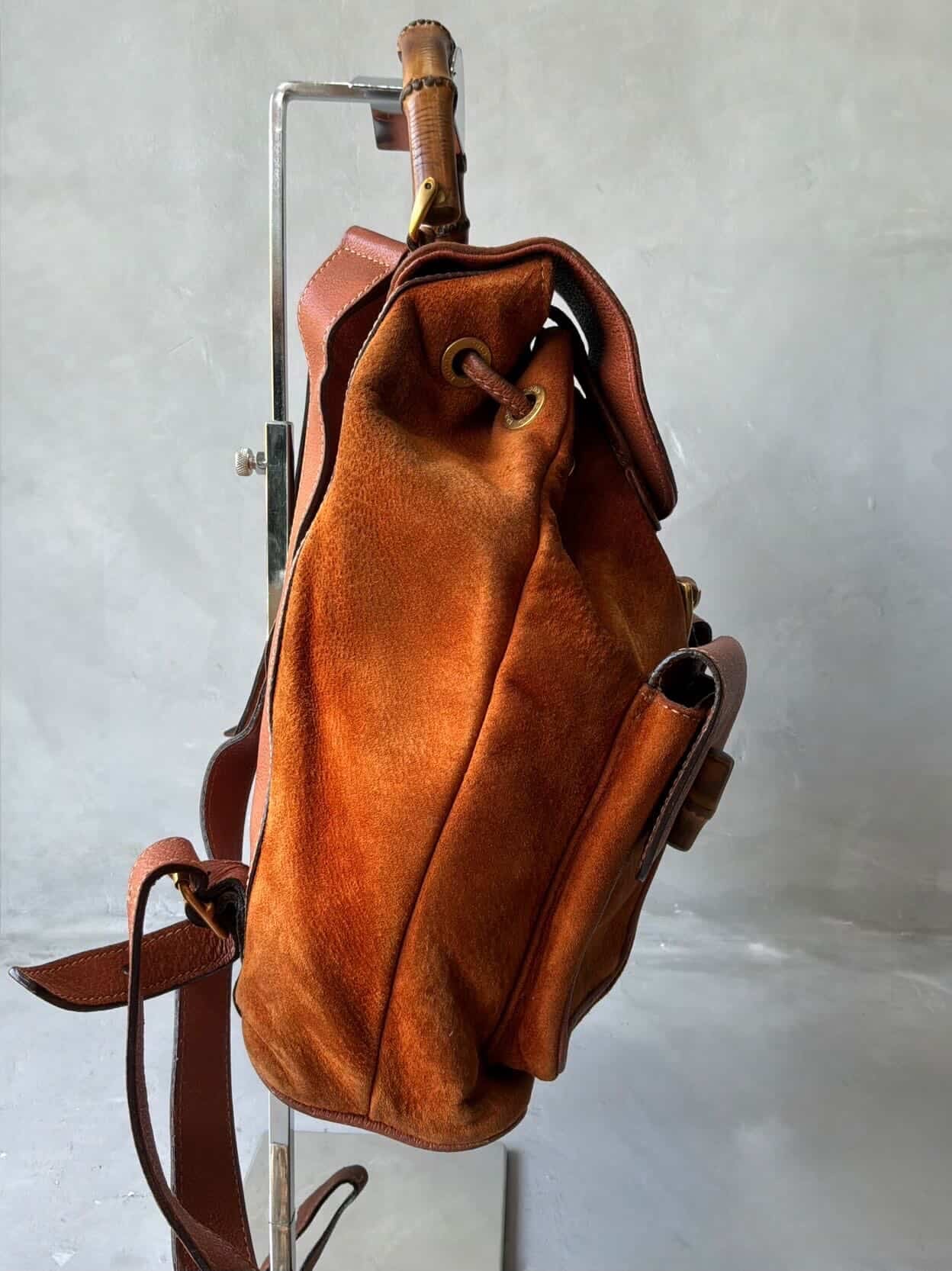 2000’s Gucci Suede Bamboo Backpack