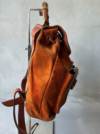 2000’s Gucci Suede Bamboo Backpack