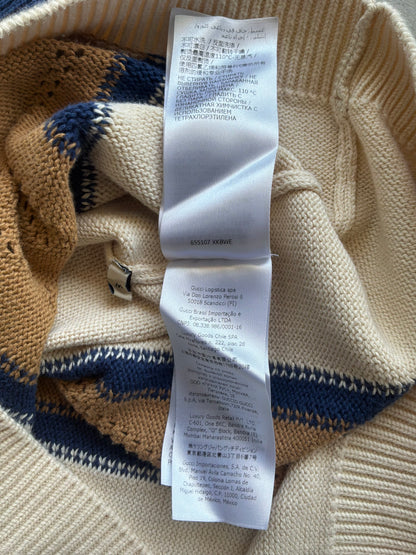 Gucci GG Lace Up Knit Polo Shirt