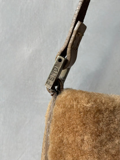 Fendi Beige Faux Fur Crossbody Bag