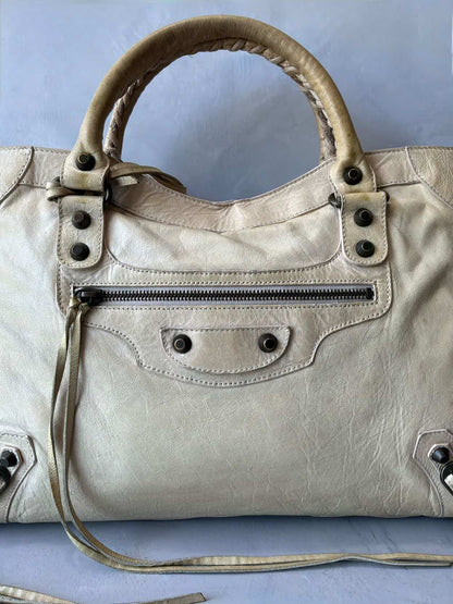 Balenciaga Classic City Beige Lambskin Bag