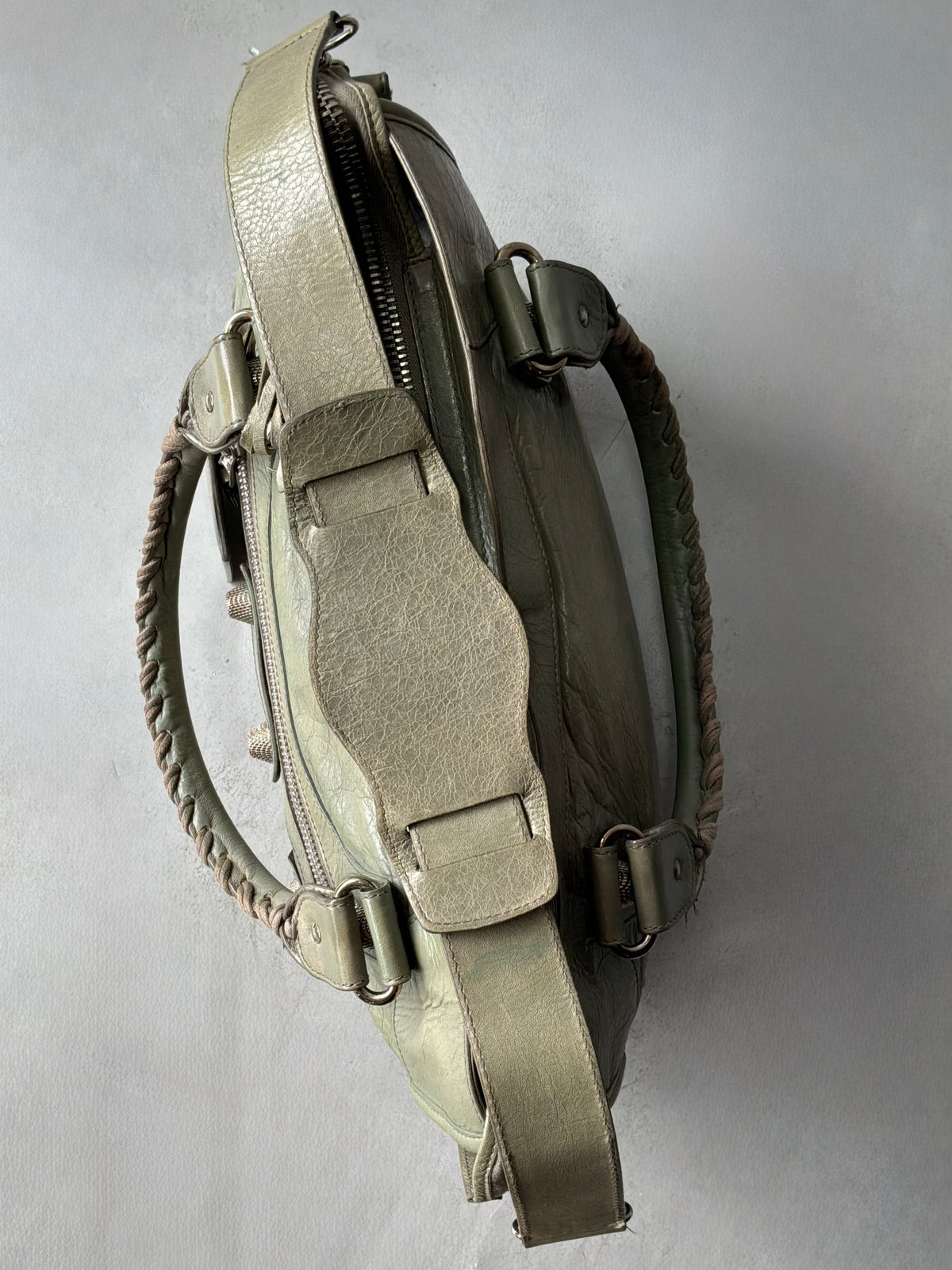 Balenciaga Classic City Pistachio on Silver Giant 21 Lambskin Bag