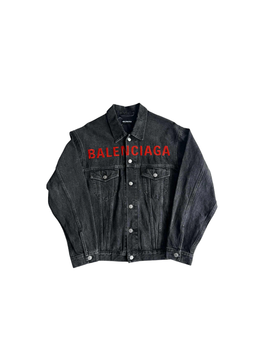 Balenciaga Embroidered Logo Denim Jacket