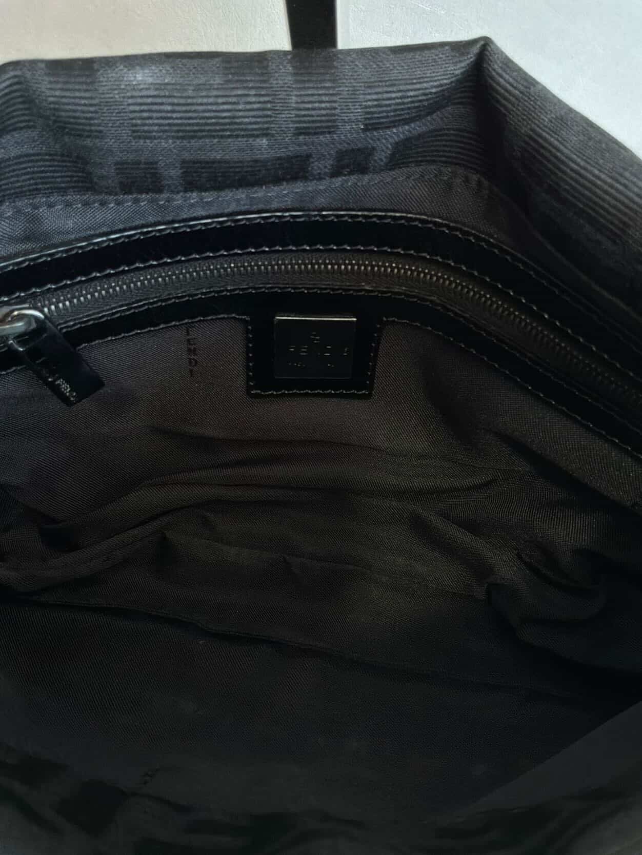 Fendi Black Monogram Baguette Bag