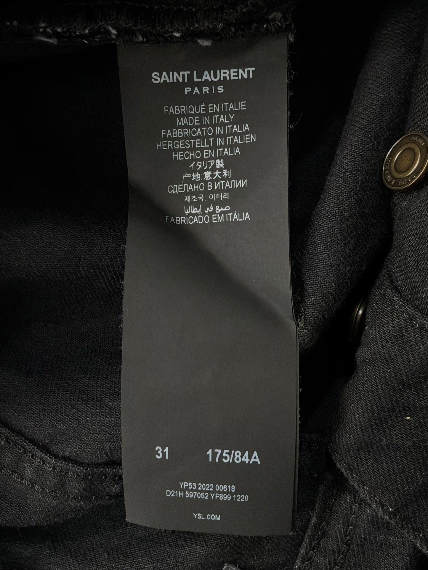 Saint Laurent Paris Black Denim Pants