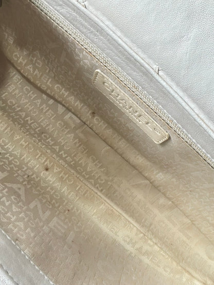 Chanel Choco Bar Quilted White Flap