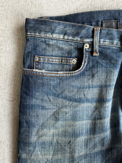 Dior Homme Kva Distressed  Raw Denim Jeans