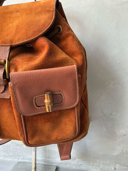 2000’s Gucci Suede Bamboo Backpack