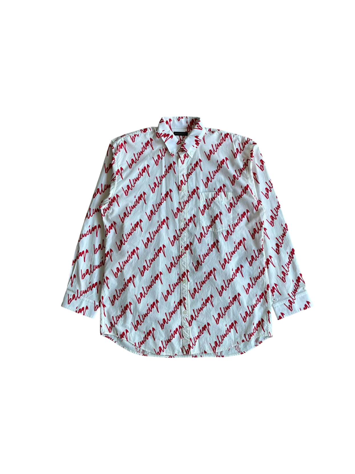 Balenciaga Lipstick Script All Over Print Shirt