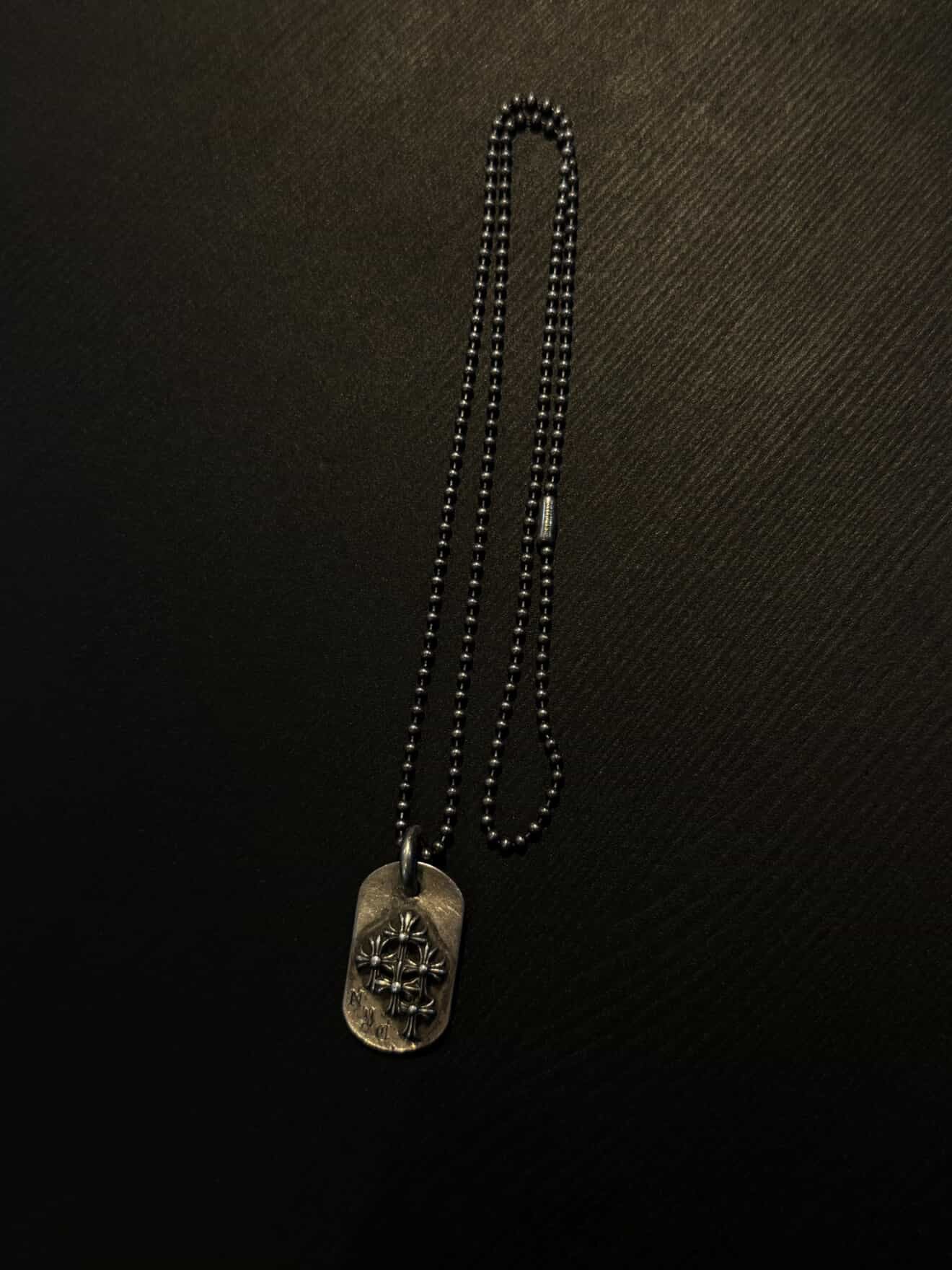 Chrome Hearts ‘NYC’ Cemetery Dog Tag Necklace with Ballchain