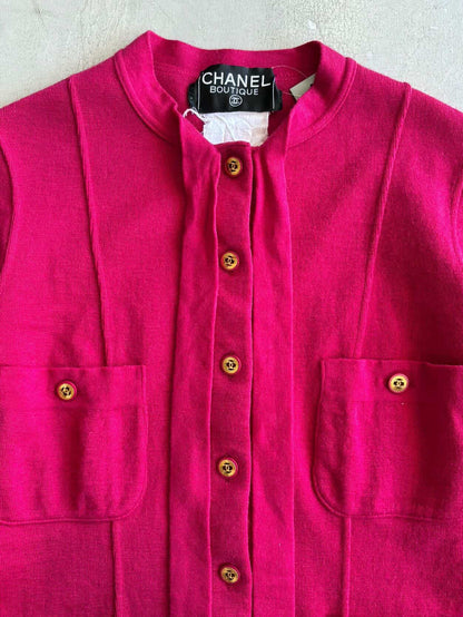1993 Chanel Boutique Gold Buttons Cardigan