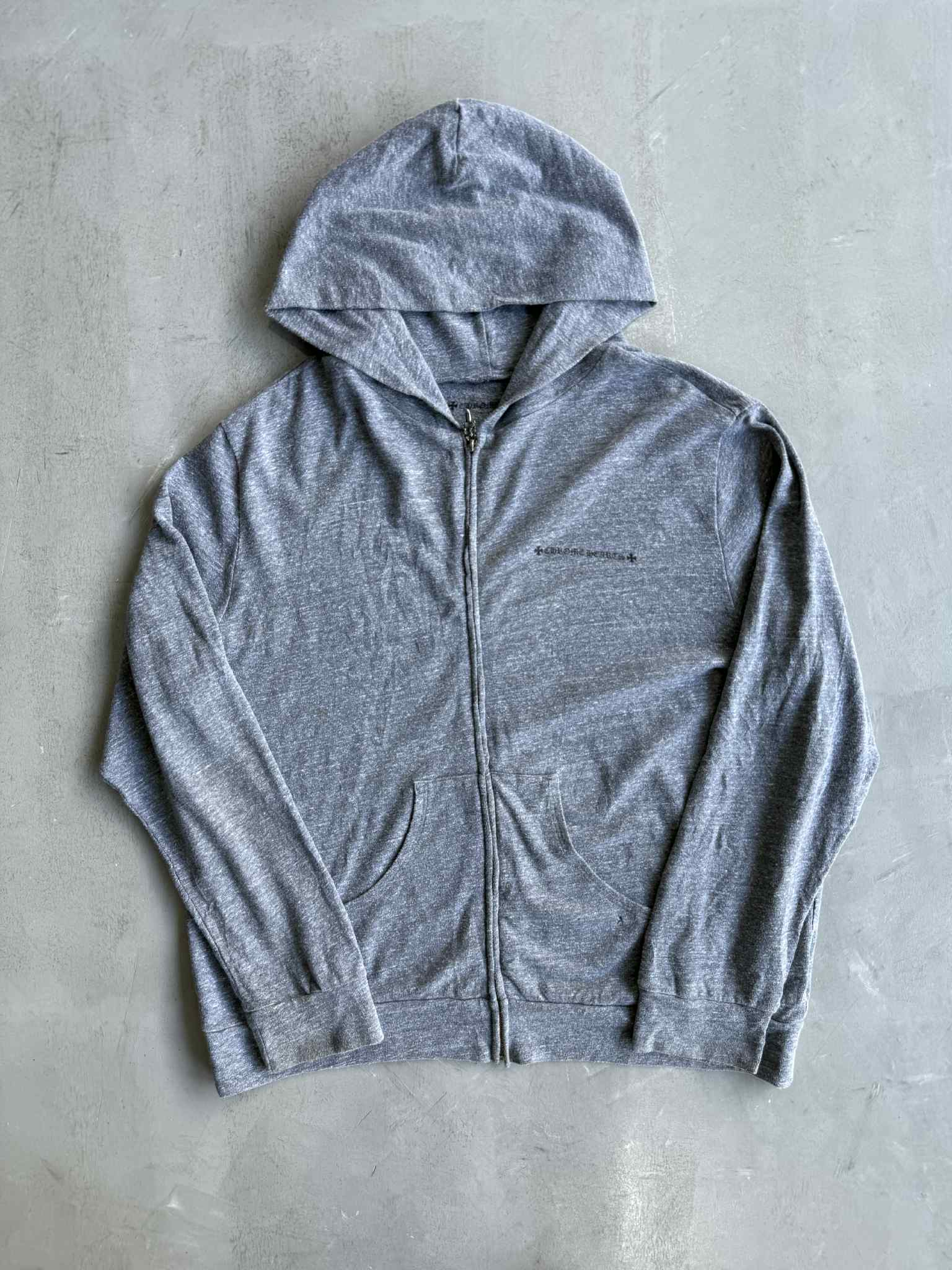 Chrome Hearts Floral Dagger Logo Grey Zip up Hoodie – Beyond Archives