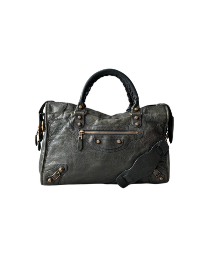 Balenciaga Classic City Gray on Rose Gold Giant 12 Lambskin Bag