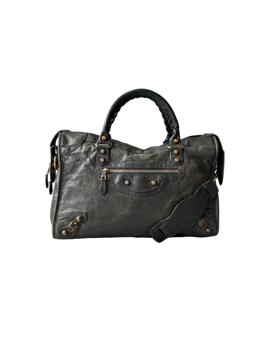 Balenciaga Classic City Gray on Rose Gold Giant 12 Lambskin Bag