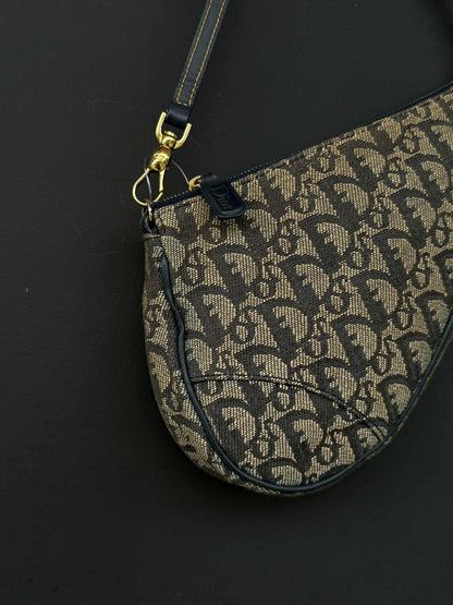 Vintage Dior Oblique Canvas Saddle bag