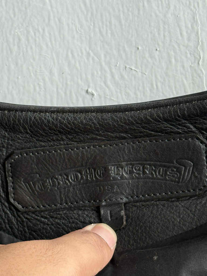 Chrome Hearts Shearling Lined Leather Silver Cross Vest