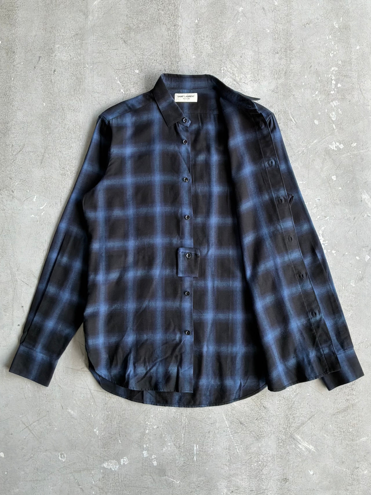 Saint Laurent Paris Checkered Longsleeves Shirt