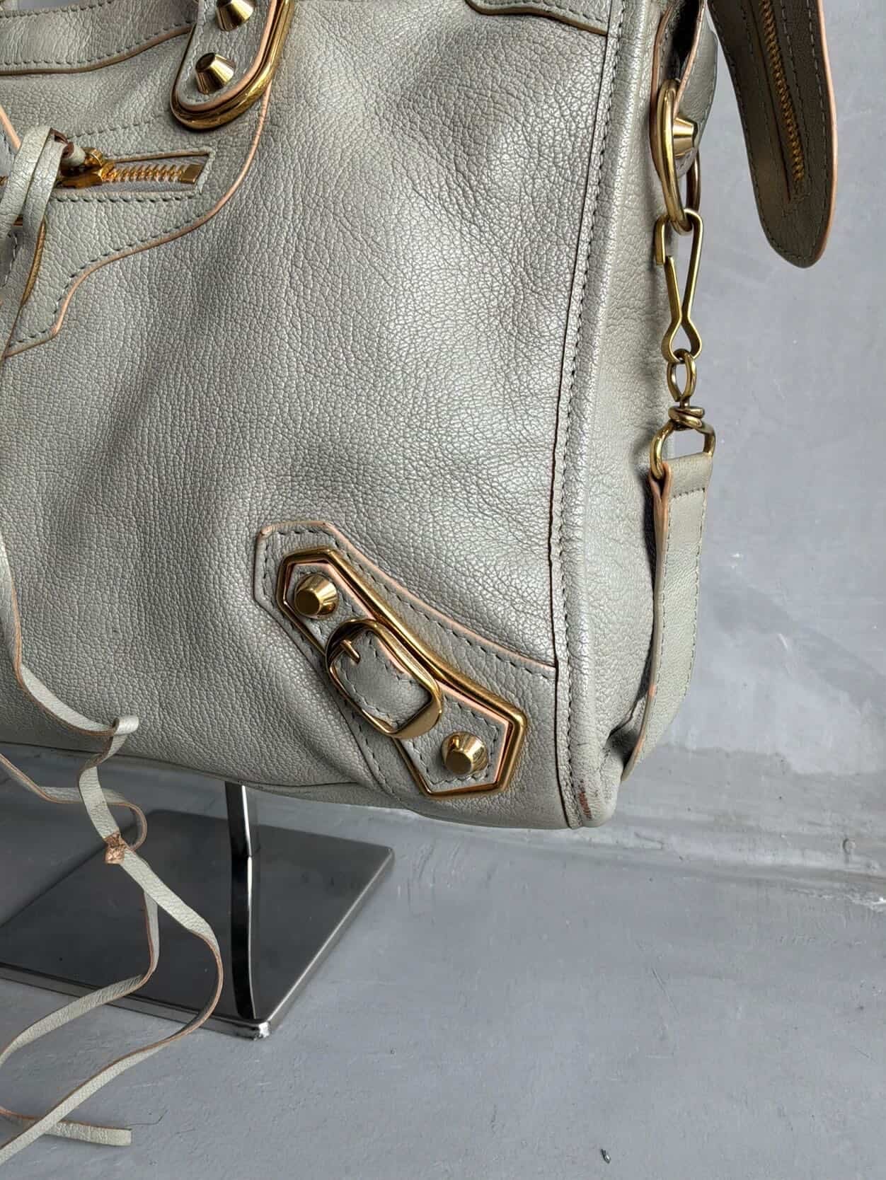 Balenciaga City Metallic Edge Gray in GHW