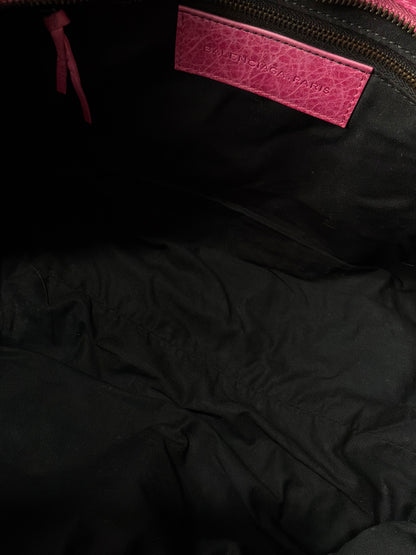 Balenciaga City Part Time Hot Pink on Brass Lambskin Bag