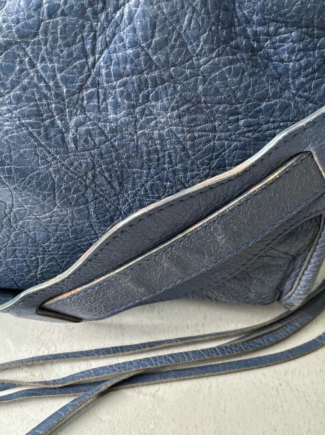 Balenciaga City Part Time Navy Lambskin Bag