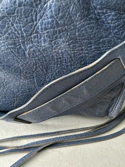 Balenciaga City Part Time Navy Lambskin Bag