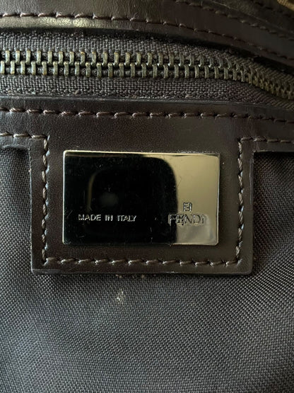 Fendi Zucchino Double Flap Baguette Bag