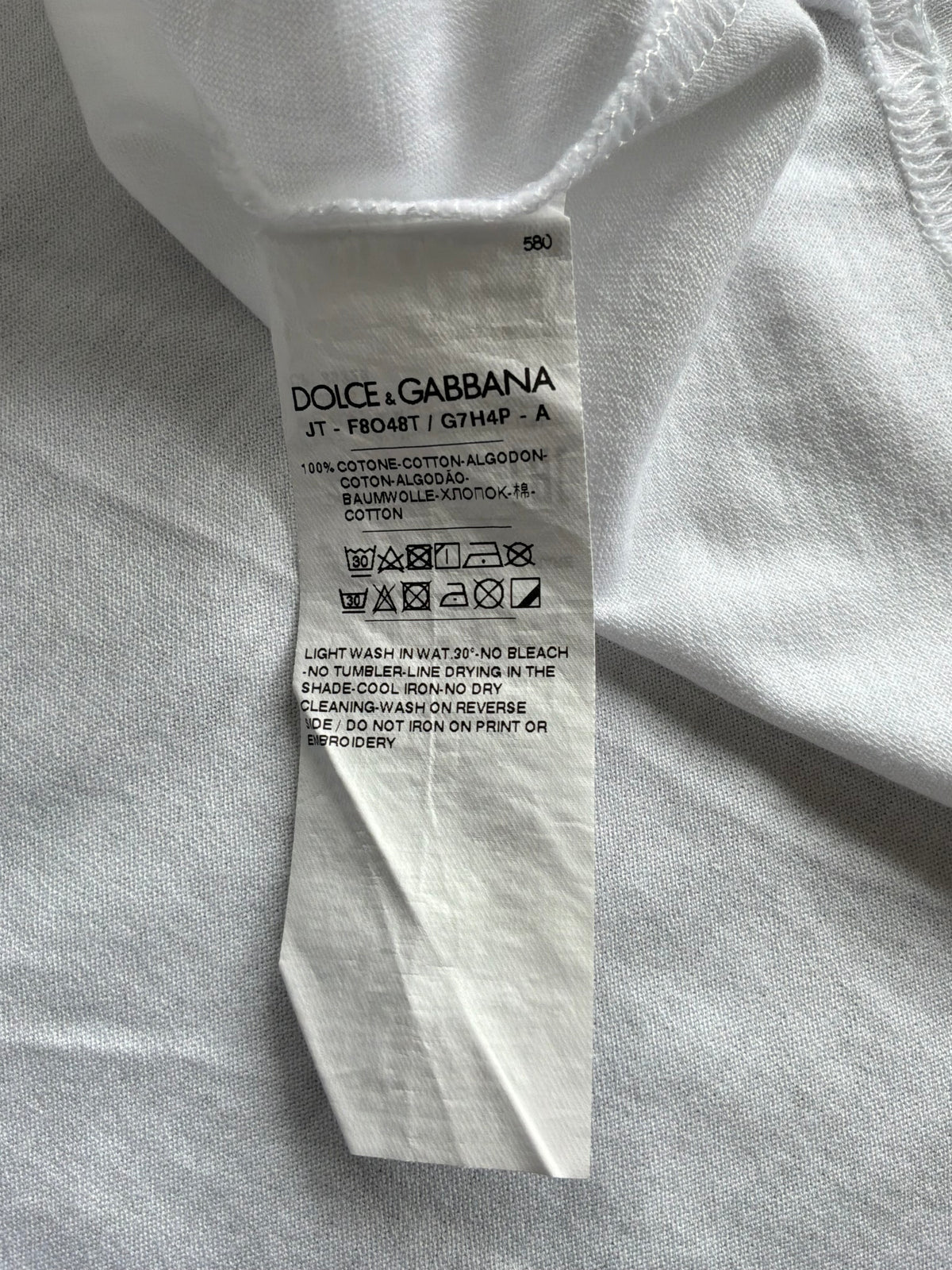 Dolce and Gabbana Spellout White Tee