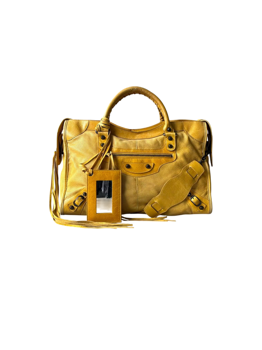 Balenciaga City Lemon Lambskin Bag
