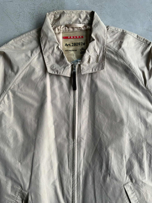 Prada Vintage Brown Tab Harrington Jacket