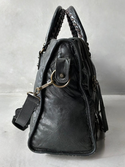 Balenciaga Classic City Black on Brass Lambskin Bag