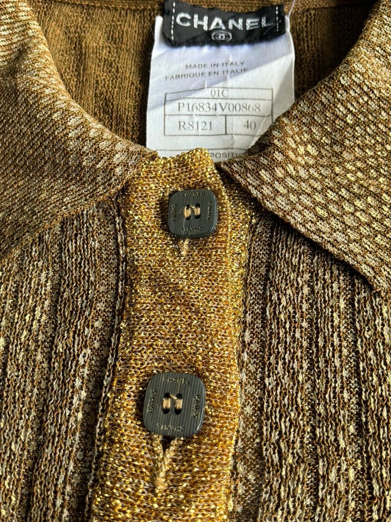 Chanel Metallic Collared Sleeveless