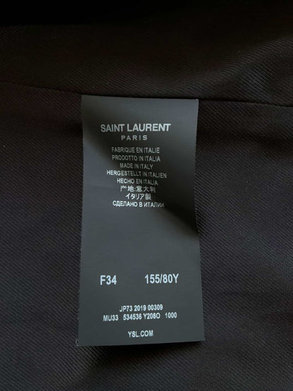 Saint Laurent Paris Crocodile Embossed Double Breasted Coat