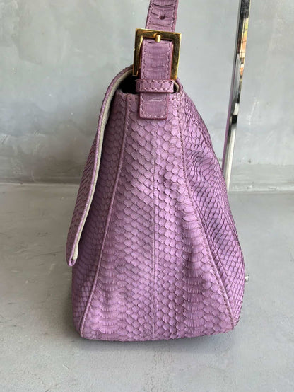 Fendi Python Leather Large Mamma Baguette Bag
