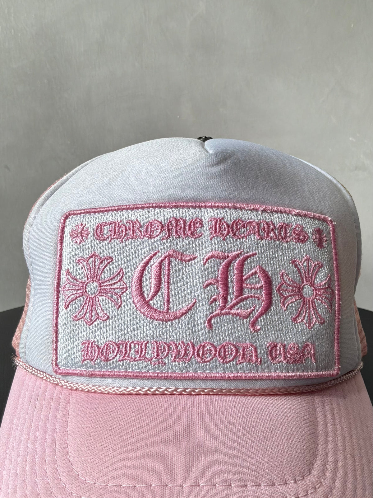2000s Chrome Hearts Hollywood Pink Trucker Hat