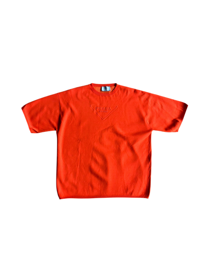 Prada Chest Logo Orange Tee