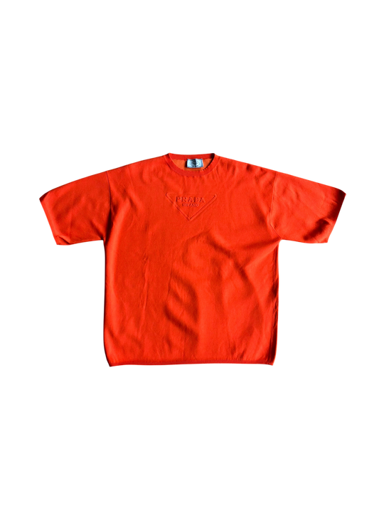 Prada Chest Logo Orange Tee