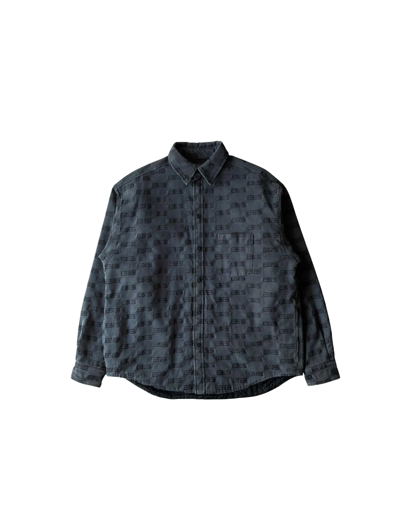 Balenciaga All Over Print BB Padded Denim Jacket