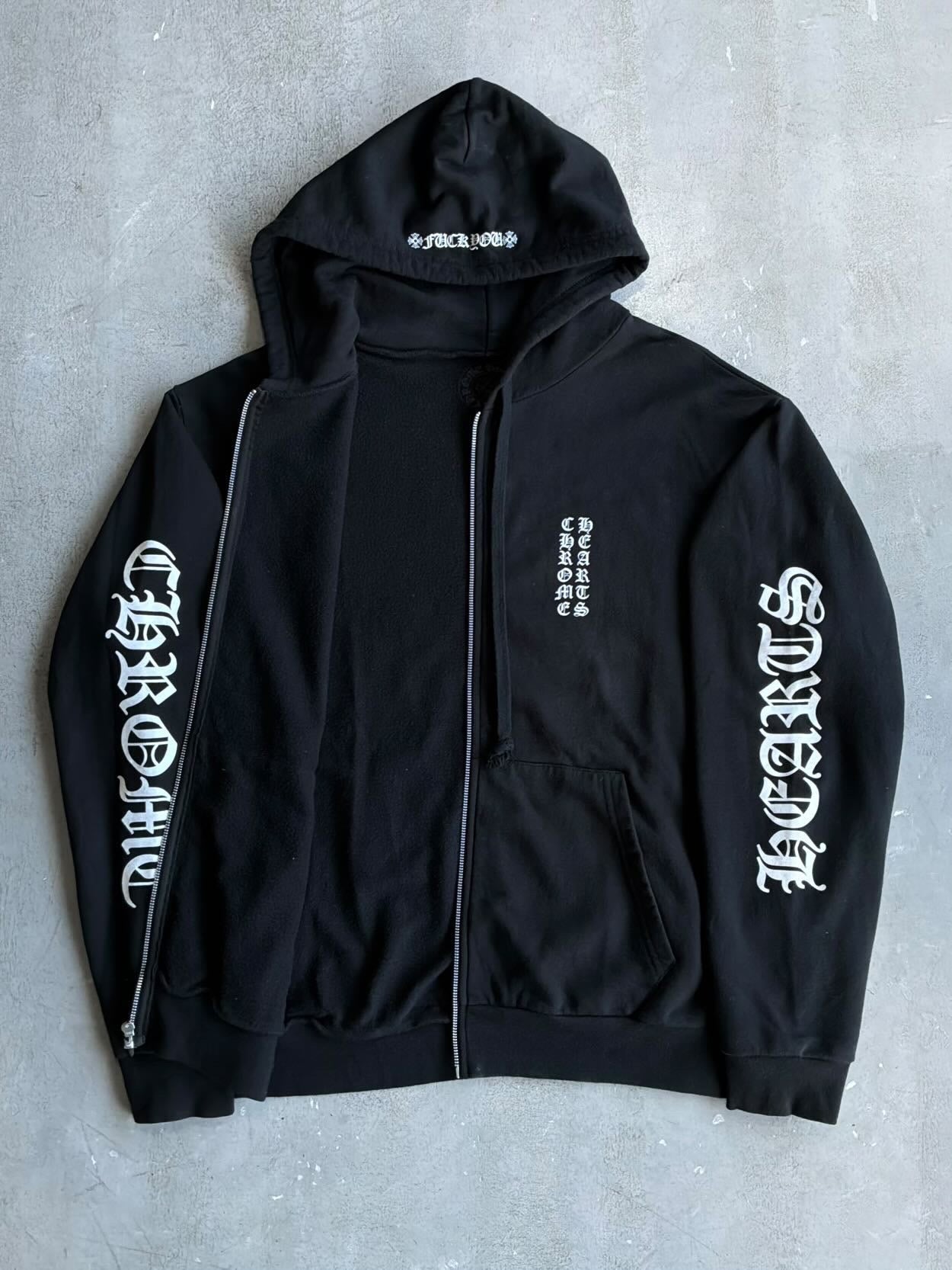 Chrome Hearts Sleeve Script Zip Hoodie