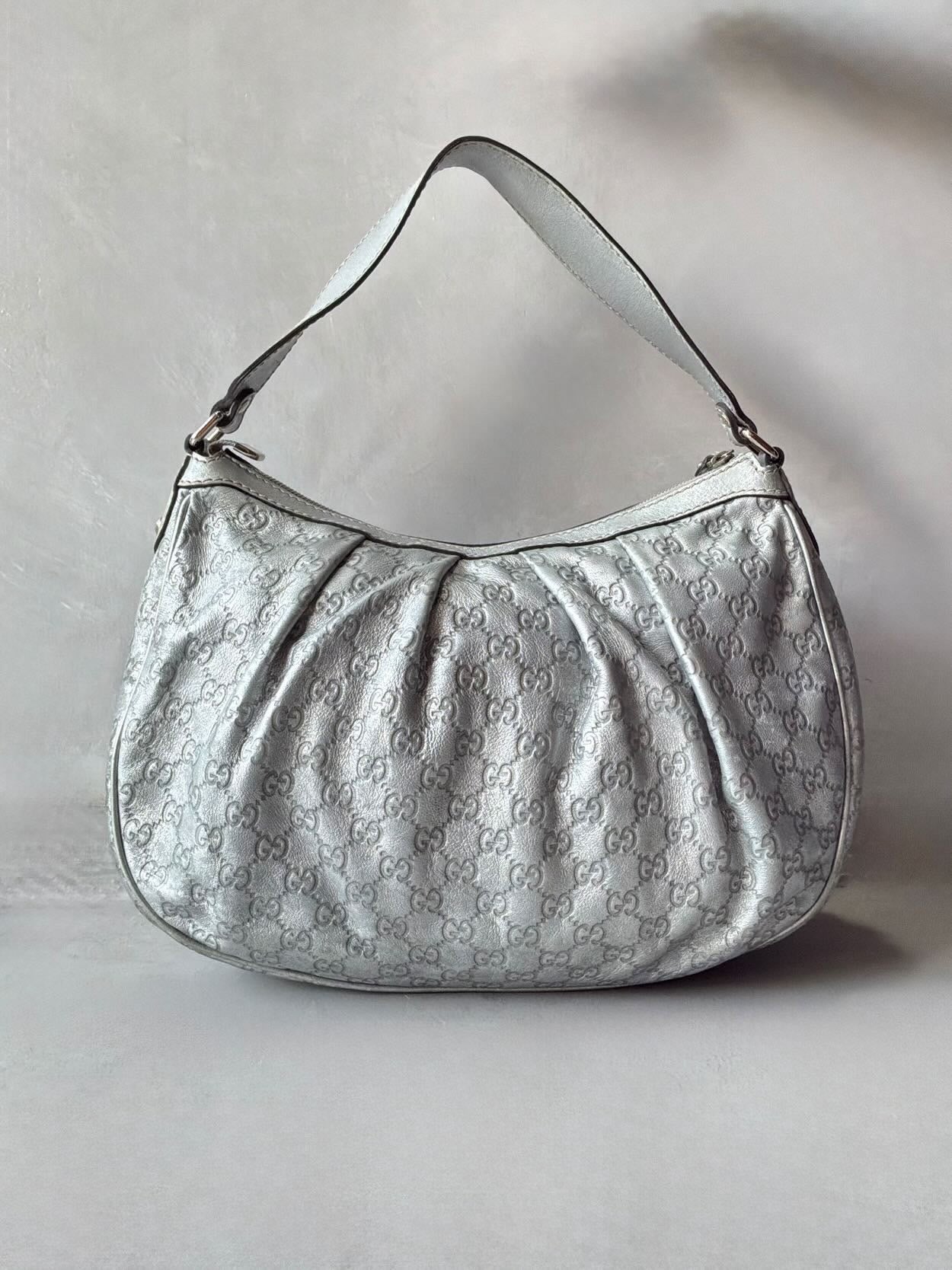 Gucci Monogram Metallic Hobo Bag