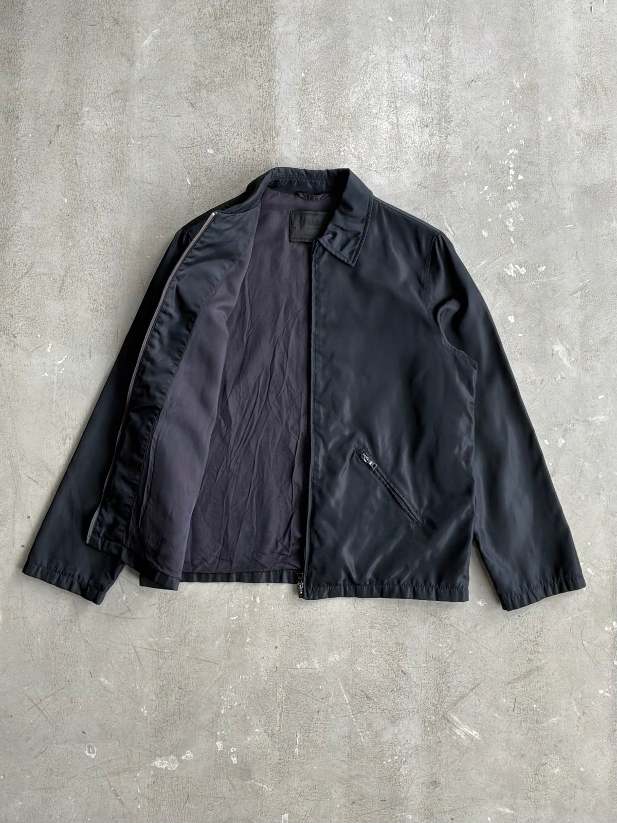 Vintage Prada Navy Nylon Harrington Jacket